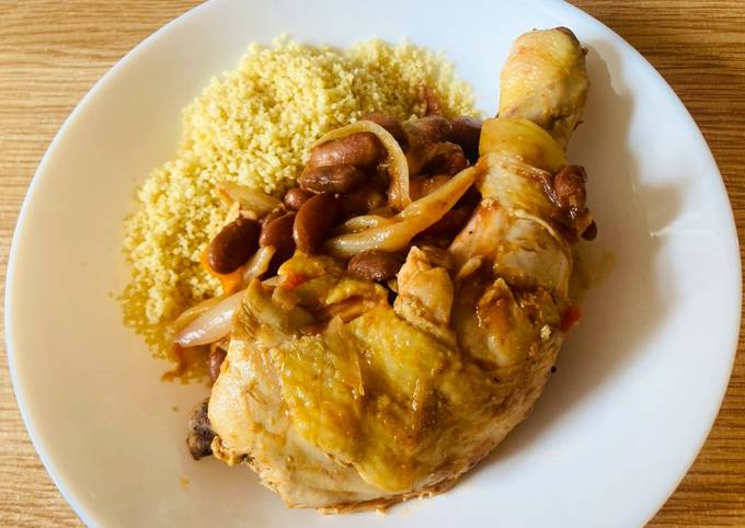 A picture of Tunisian tomato Couscous.