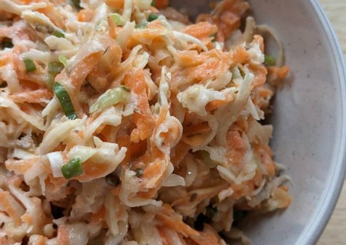 A picture of Indian-inspired celeriac slaw (vegan).