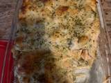 A picture of Baked Chicken Alfredo Pasta.