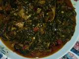 A picture of Vegetable (ugu n water leaf)soup.