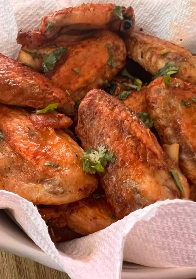 A picture of Oven baked chicken wings.