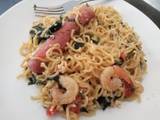 A picture of Shrimps and Vegetables Noodles #OneAfrica.