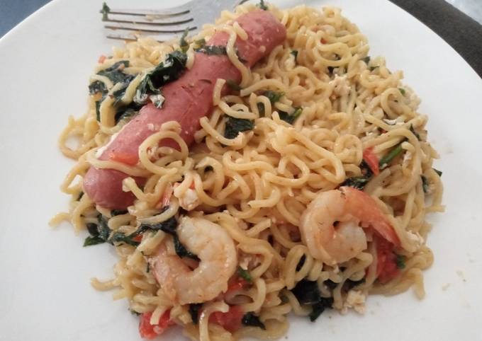 A picture of Shrimps and Vegetables Noodles #OneAfrica.