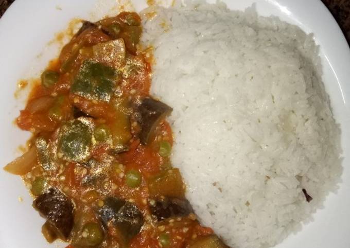 A picture of Rice and mixed vegetables curry #charity support recipe.