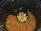 A picture of Lentil & potato pressure cooker vegetable soup.