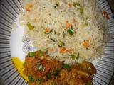 A picture of Vegetable rice with Maharani chicken....