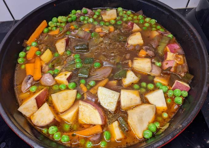 A picture of Sweet potato coconut mushroom stew.