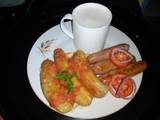 A picture of Boiled bananas in tomatoes.