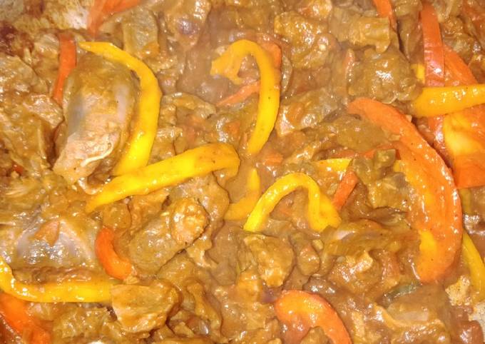 A picture of Beef(chilli) fry with mboga ya kienyeji #charityrecipe.