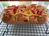 รูปของ ขนมปังแฮมชีสพริกและแตงกวาดอง🍞🥒🧀🌶️(Ham&Cheese with pickled Jalapeno Bread)