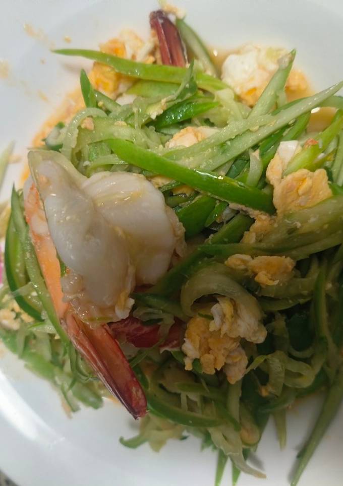 รูปของ แตงกวาผัดไข่กับกุ้ง