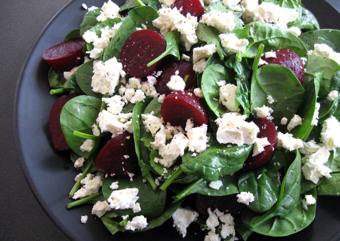 A picture of Spinach, Beetroot & Fetta Salad.