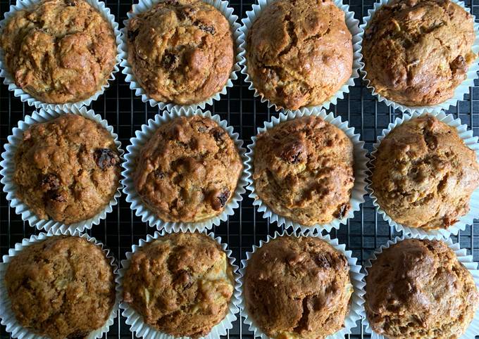 A picture of Apple Sauce & Carrot Muffins.