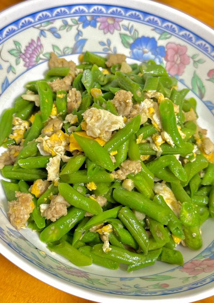 รูปของ ถั่วฝักยาวผัดไข่🥚🫛