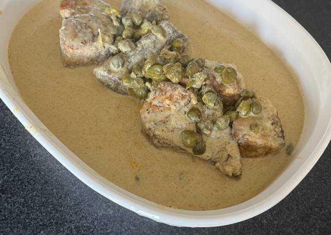 A picture of Hamour (Grouper) with Capers.