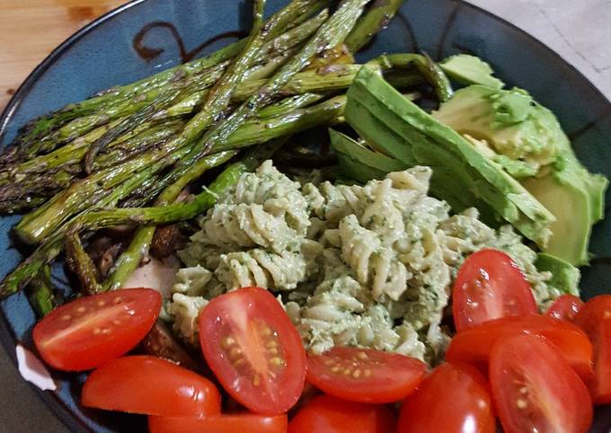 A picture of Vegan Pesto and Roasted Vegetables.