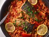 A picture of My One Pan Salmon With Creamy Tomato Orzo 🐟🍅.