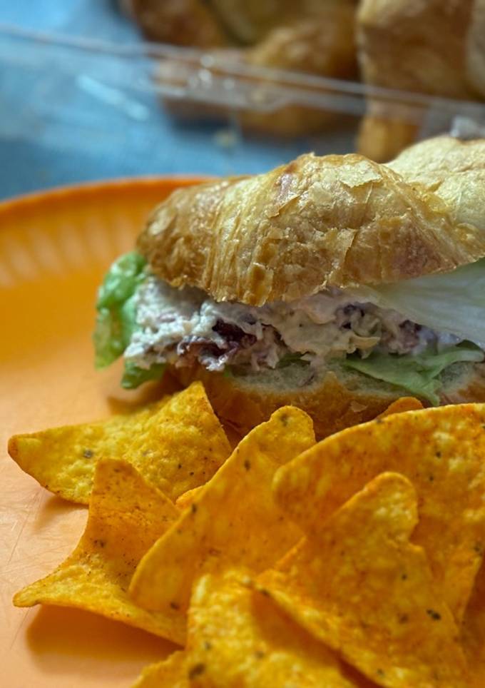 A picture of Chicken salad croissant.