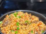 A picture of Mouthwatering asun jellof rice.