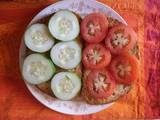 A picture of Cucumber, Tomato sandwich.