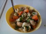 A picture of Hearty mushroom veggie soup#vegetable contest.