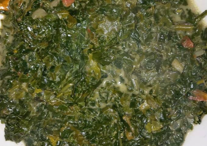 A picture of Traditional vegetables (Osuga and Spinach).