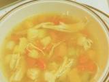 A picture of Chicken and vegetable soup.