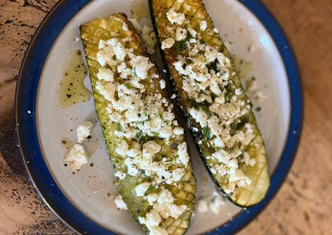 A picture of Courgette, feta and mint.