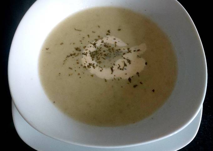 A picture of My Creamy Leek,Potato & Celery Soup 🍲.