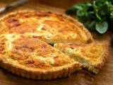 A picture of Cheese, spinach and sour cream quiche.