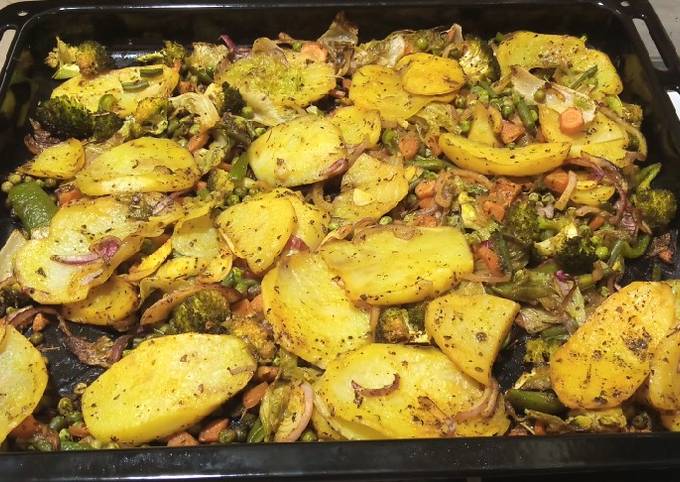 A picture of Baked vegetables.