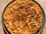 A picture of Spanish inspired omelette with potato, onion and pumpkin in air-fryer!.