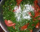 A picture of step 4 of Fried Sukuma wiki with Amaranth (Terere).