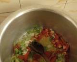 A picture of step 3 of Mashed Bananas with brocoli meat stew and steamed cabbages.