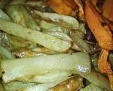 A picture of step 1 of Air fryer carrots, chips and Bombay potatoes.