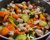 A picture of step 4 of Black Bean Paste Chicken and Vegetables. Jajangmyeon (Keto).