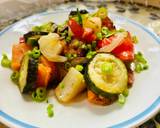 A picture of step 5 of Sweet potatoes baked with rutabaga/swede, other vegetables and smoked sausage.