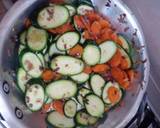 A picture of step 3 of Lemon chicken, mashed potatoes and sautéed vegetables.