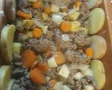 A picture of step 5 of Lamb and Vegetables, well mainly Potatoes.