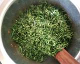 A picture of step 3 of Fried kales/sukuma wiki.