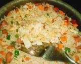 A picture of step 5 of Vegetable stir fried rice with sausages.