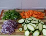 A picture of step 2 of Lemon chicken, mashed potatoes and sautéed vegetables.