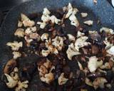 A picture of step 2 of Sig's roast chicken, roast cauliflower, onion and mushroom pasta.