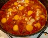 A picture of step 7 of Shakshuka or (Tomato Eggs).