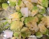 A picture of step 2 of Blanched then sautéed romanesco broccoli in garlic, butter & soy sauce.