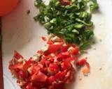 A picture of step 1 of Mixed vegetable stew with minced meat, rice and a side of cabbage.