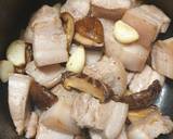 A picture of step 1 of Five spice pork belly with mushrooms and tofu.