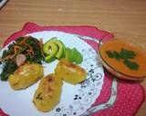 A picture of step 9 of Baked potato croquettes with pumkin/carrot/tomato soup.