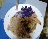 A picture of step 12 of #themchallengPilau, purple cabbage and kienyenji chicken.