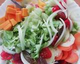 A picture of step 2 of Fruits and vegetables salad #themechallenge.